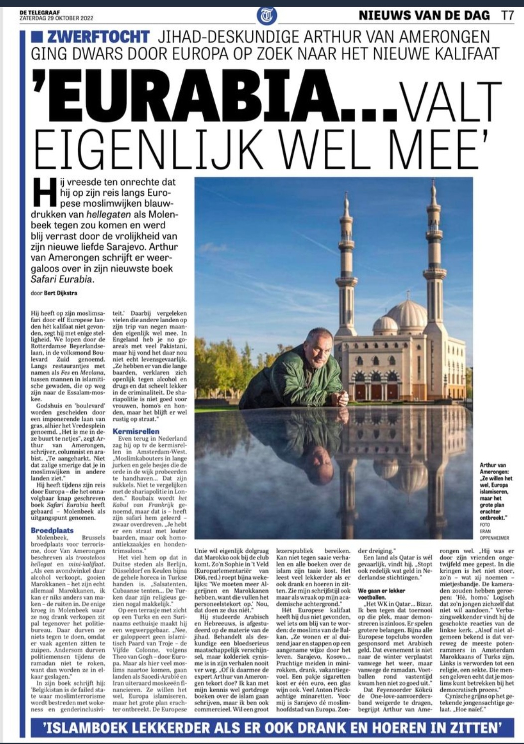 Interview Bert Dijkstra met Arthur van Amerongen in De Telegraaf